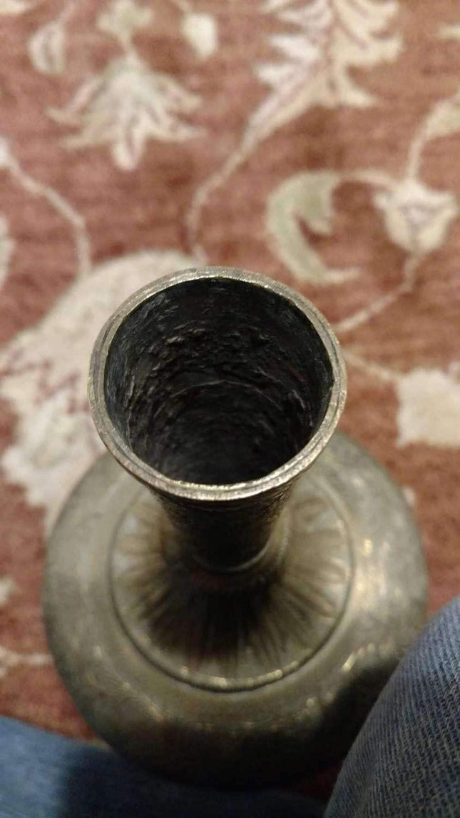 Ornate Antique Hand Engraved Brass Hookah Base Early 19th Century Hand Made Bras - Estate Fresh Austin