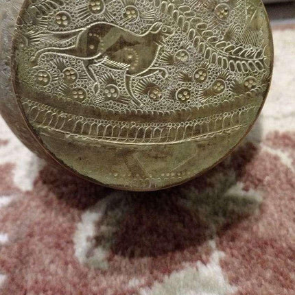 Ornate Antique Hand Engraved Brass Hookah Base Early 19th Century Hand Made Bras - Estate Fresh Austin