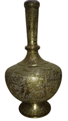Ornate Antique Hand Engraved Brass Hookah Base Early 19th Century Hand Made Bras - Estate Fresh Austin