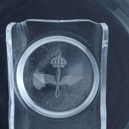 Orrefors Royal Swedish Air Force Presentation Plate to Captain John Gallaher - Estate Fresh Austin