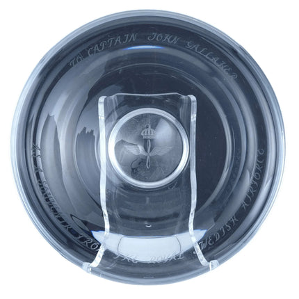 Orrefors Royal Swedish Air Force Presentation Plate to Captain John Gallaher - Estate Fresh Austin