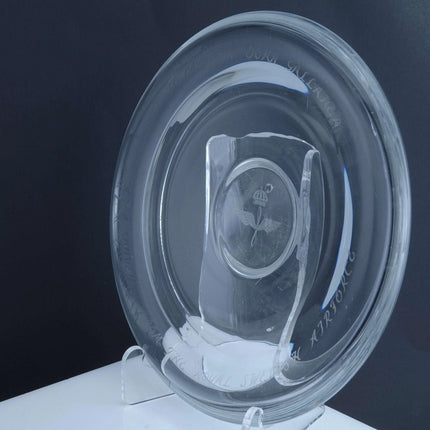 Orrefors Royal Swedish Air Force Presentation Plate to Captain John Gallaher - Estate Fresh Austin