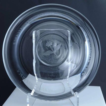 Orrefors Royal Swedish Air Force Presentation Plate to Captain John Gallaher - Estate Fresh Austin