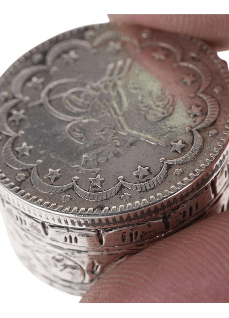 Ottoman Sterling silver coin lid trinket box - Estate Fresh Austin