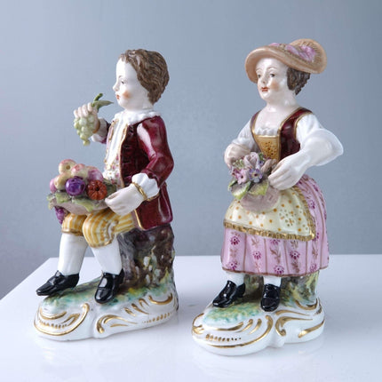 Pair of Derby Boy and Girl Figures - Estate Fresh Austin