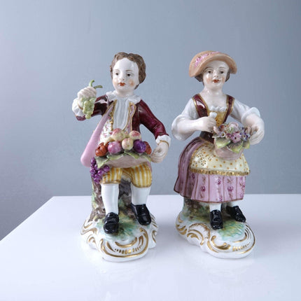 Pair of Derby Boy and Girl Figures - Estate Fresh Austin