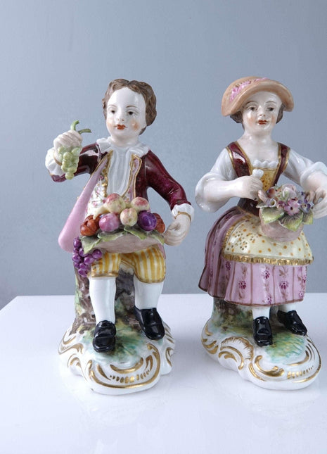 Pair of Derby Boy and Girl Figures - Estate Fresh Austin