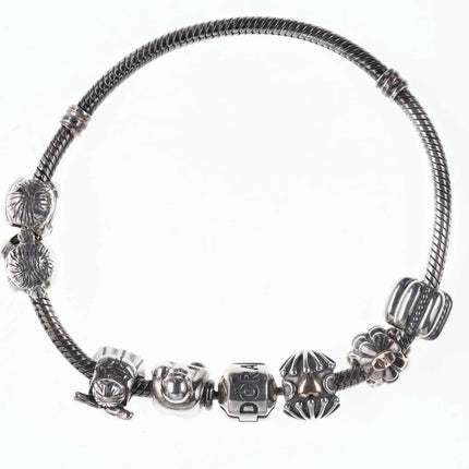 Pandora Charm Bracelet with Christmas Tree, Angel, and other charms - Estate Fresh Austin