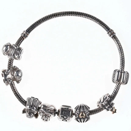 Pandora Charm Bracelet with Christmas Tree, Angel, and other charms - Estate Fresh Austin