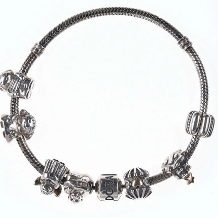 Pandora Charm Bracelet with Christmas Tree, Angel, and other charms - Estate Fresh Austin