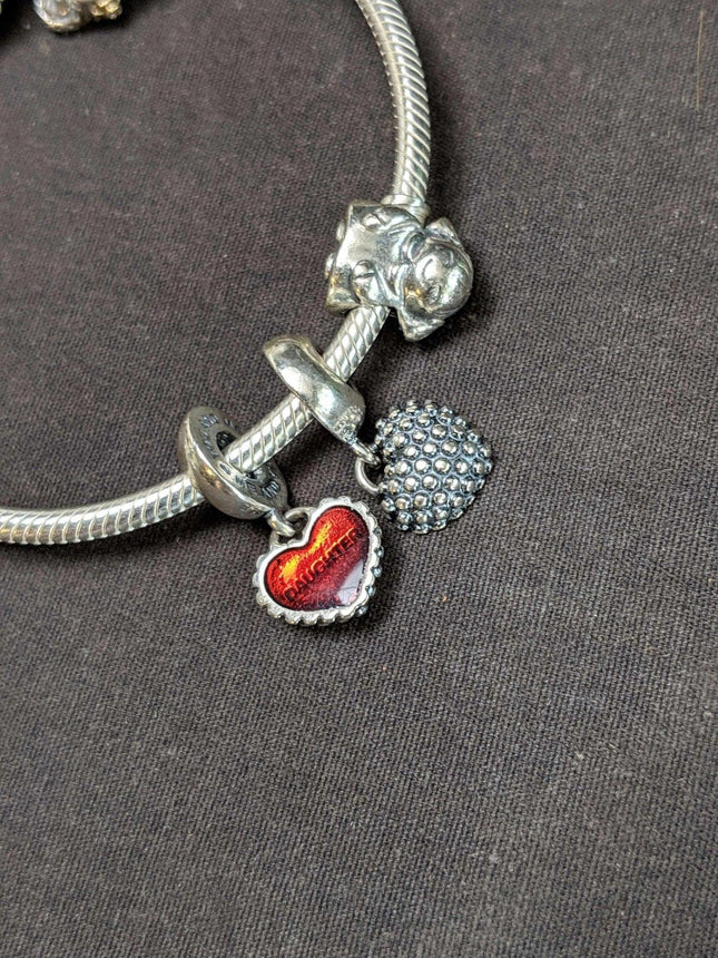 Pandora Sterling Charm Bracelet with 5 charms 7.25" - Estate Fresh Austin