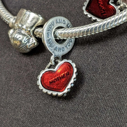 Pandora Sterling Charm Bracelet with 5 charms 7.25" - Estate Fresh Austin