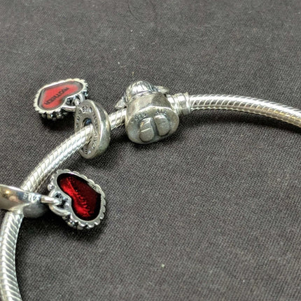 Pandora Sterling Charm Bracelet with 5 charms 7.25" - Estate Fresh Austin