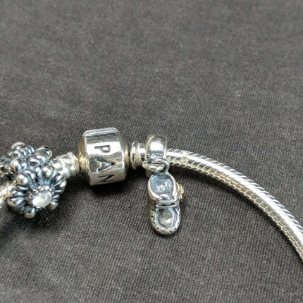 Pandora Sterling Charm Bracelet with 5 charms 7.25" - Estate Fresh Austin