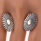 Pat Bedoni Navajo 14k on Sterling modernist clip-on earrings - Estate Fresh Austin