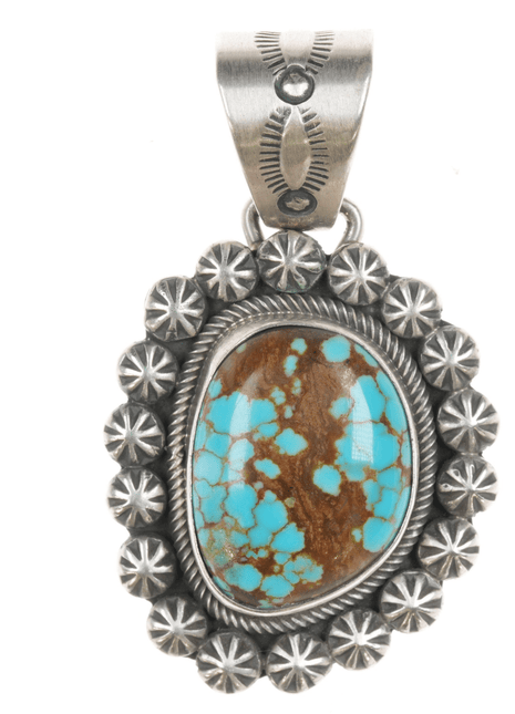 Paul Livingston Navajo Sterling and #8 Turquoise pendant - Estate Fresh Austin