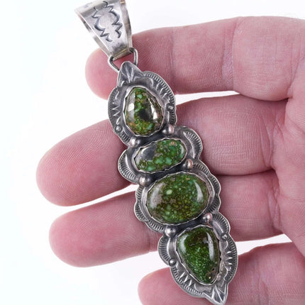 Paul Livingston Navajo Sterling and Sonoran Gold turquoise pendant - Estate Fresh Austin