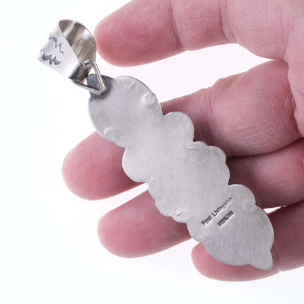 Paul Livingston Navajo Sterling and Sonoran Gold turquoise pendant - Estate Fresh Austin