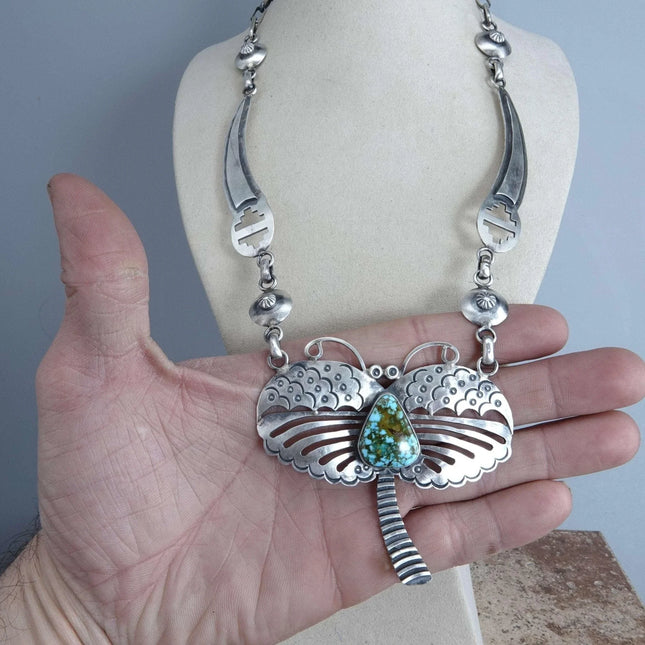 Paul Livingston Navajo Sterling Silver and Turquoise Mountain Turquoise Contempo - Estate Fresh Austin