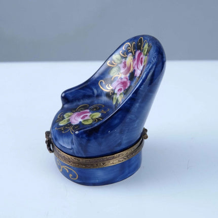 Peint Main Limoges Chair Trinket Box Hand Painted - Estate Fresh Austin