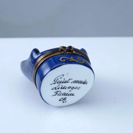 Peint Main Limoges Chair Trinket Box Hand Painted - Estate Fresh Austin