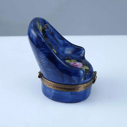 Peint Main Limoges Chair Trinket Box Hand Painted - Estate Fresh Austin