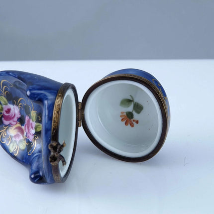 Peint Main Limoges Chair Trinket Box Hand Painted - Estate Fresh Austin