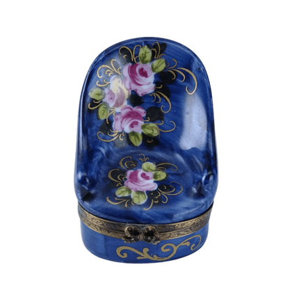 Peint Main Limoges Chair Trinket Box Hand Painted - Estate Fresh Austin