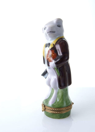 Peint Main Limoges Gentleman Pig Trinket Box Hand Painted - Estate Fresh Austin