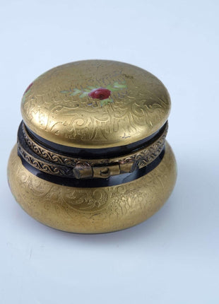 Peint Main Limoges Incrustation gold Trinket Box Hand Painted - Estate Fresh Austin