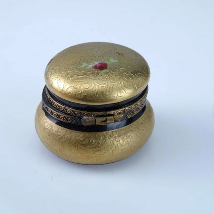 Peint Main Limoges Incrustation gold Trinket Box Hand Painted - Estate Fresh Austin