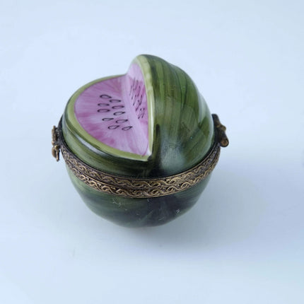 Peint Main Limoges Melon Fruit Trinket Box Hand Painted - Estate Fresh Austin
