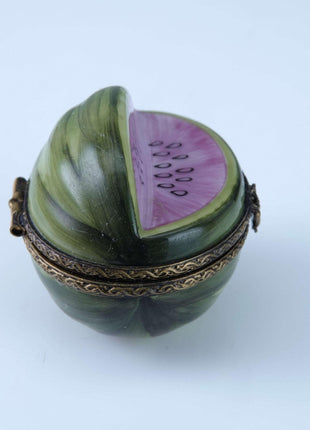 Peint Main Limoges Melon Fruit Trinket Box Hand Painted - Estate Fresh Austin