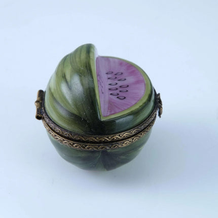 Peint Main Limoges Melon Fruit Trinket Box Hand Painted - Estate Fresh Austin