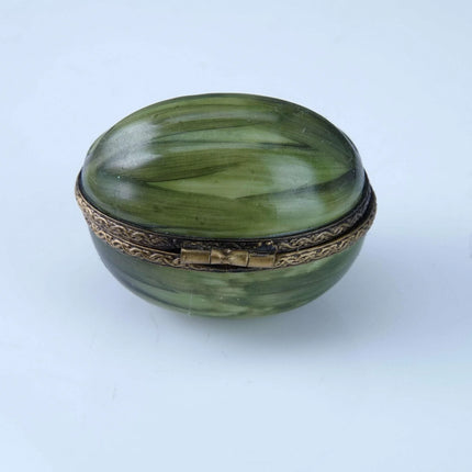 Peint Main Limoges Melon Fruit Trinket Box Hand Painted - Estate Fresh Austin