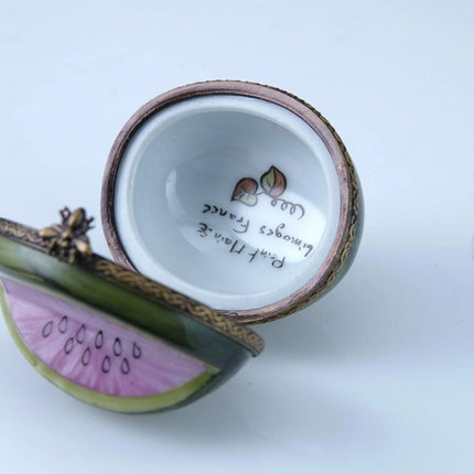 Peint Main Limoges Melon Fruit Trinket Box Hand Painted - Estate Fresh Austin