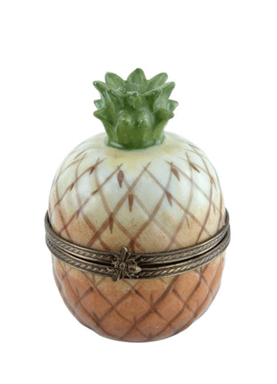 Peint Main Limoges Pineapple Fruit Trinket Box Hand Painted - Estate Fresh Austin