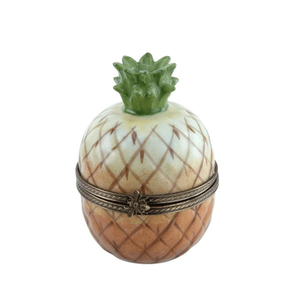 Peint Main Limoges Pineapple Fruit Trinket Box Hand Painted - Estate Fresh Austin
