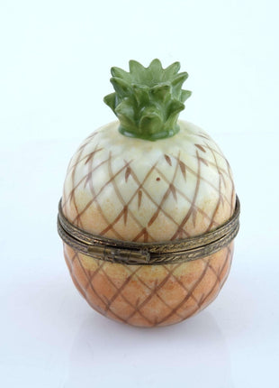 Peint Main Limoges Pineapple Fruit Trinket Box Hand Painted - Estate Fresh Austin