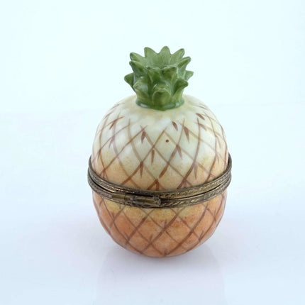 Peint Main Limoges Pineapple Fruit Trinket Box Hand Painted - Estate Fresh Austin