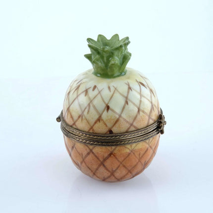 Peint Main Limoges Pineapple Fruit Trinket Box Hand Painted - Estate Fresh Austin