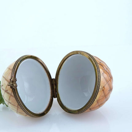 Peint Main Limoges Pineapple Fruit Trinket Box Hand Painted - Estate Fresh Austin