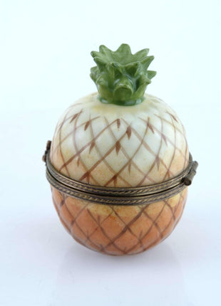 Peint Main Limoges Pineapple Fruit Trinket Box Hand Painted - Estate Fresh Austin