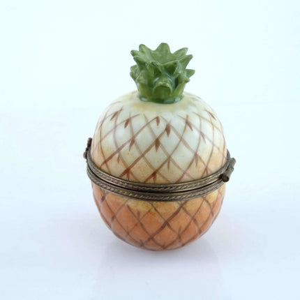 Peint Main Limoges Pineapple Fruit Trinket Box Hand Painted - Estate Fresh Austin