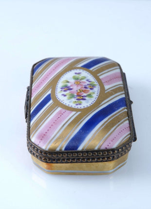 Peint Main Limoges Trinket Box Hand Painted - Estate Fresh Austin