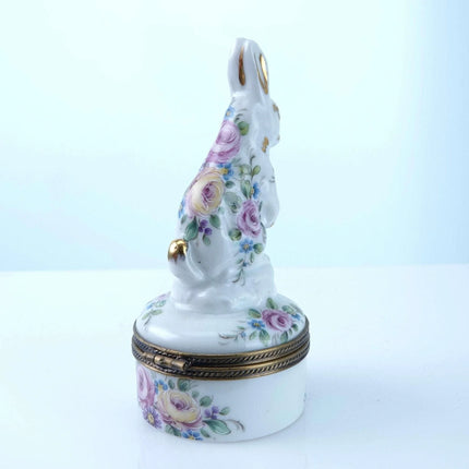 Peint Main Limoges Trinket Box Rabbit Hand Painted - Estate Fresh Austin