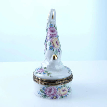 Peint Main Limoges Trinket Box Rabbit Hand Painted - Estate Fresh Austin