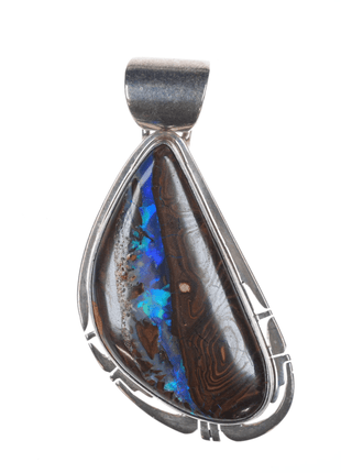 Pete Sanchez Isleta sterling and boulder opal pendant - Estate Fresh Austin