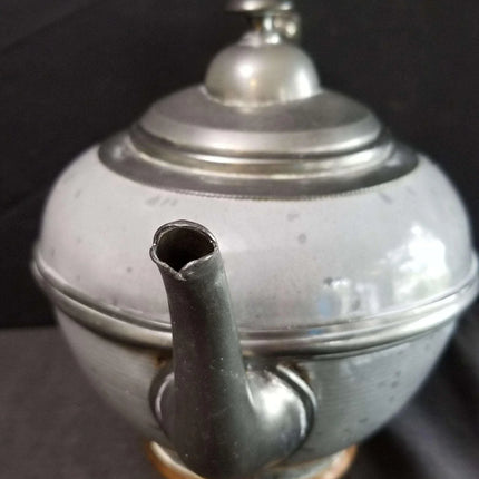 Pewter trimmed Grey Graniteware Teapot with c.1890 - Estate Fresh Austin