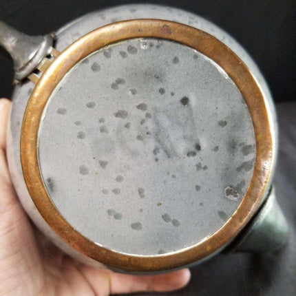 Pewter trimmed Grey Graniteware Teapot with c.1890 - Estate Fresh Austin